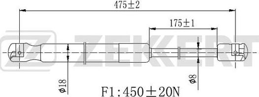 Zekkert GF-2443 - Газова пружина, кришка багажник autozip.com.ua