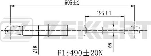 Zekkert GF-2454 - Газова пружина, кришка багажник autozip.com.ua