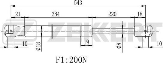 Zekkert GF-2456 - Газова пружина, заднє скло autozip.com.ua