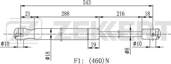 Zekkert GF-2451 - Газова пружина, кришка багажник autozip.com.ua