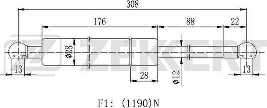 Zekkert GF-2466 - Газова пружина, кришка багажник autozip.com.ua