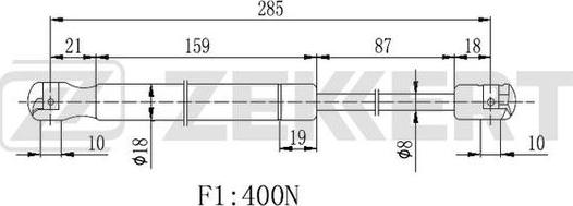 Zekkert GF-2403 - Газова пружина, капот autozip.com.ua