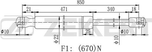 Zekkert GF-2407 - Газова пружина, кришка багажник autozip.com.ua