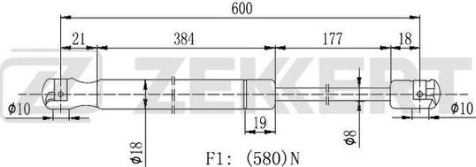 Zekkert GF-2415 - Газова пружина, кришка багажник autozip.com.ua