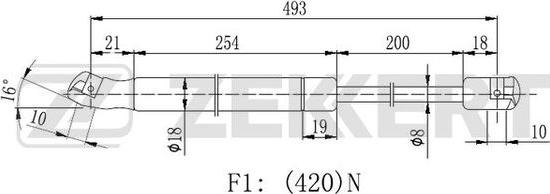 Zekkert GF-2413 - Газова пружина, кришка багажник autozip.com.ua