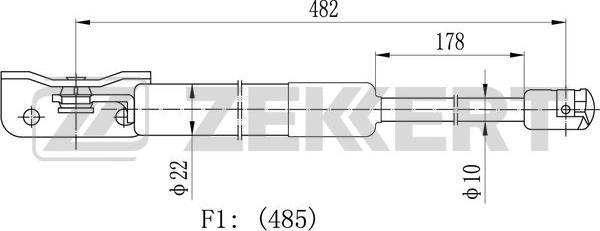 Zekkert GF-2485 - Газова пружина, кришка багажник autozip.com.ua