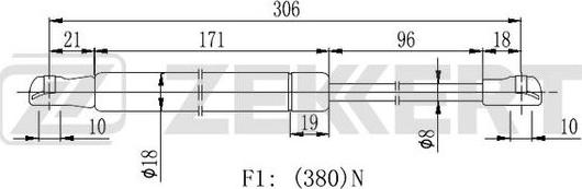 Zekkert GF-2438 - Газова пружина, капот autozip.com.ua