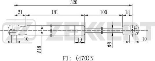 Zekkert GF-2432 - Газова пружина, кришка багажник autozip.com.ua