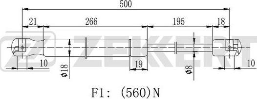 Zekkert GF-2437 - Газова пружина, кришка багажник autozip.com.ua