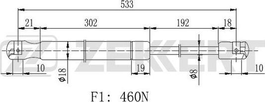 Zekkert GF-2425 - Газова пружина, кришка багажник autozip.com.ua