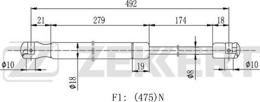 Zekkert GF-2426 - Газова пружина, кришка багажник autozip.com.ua