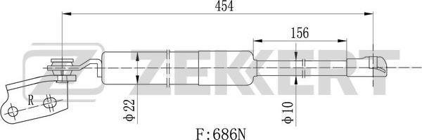 Zekkert GF-2423 - Газова пружина, кришка багажник autozip.com.ua