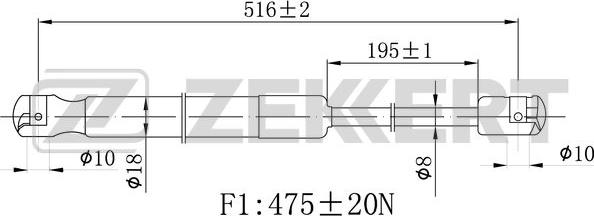 Zekkert GF-2479 - Газова пружина, кришка багажник autozip.com.ua