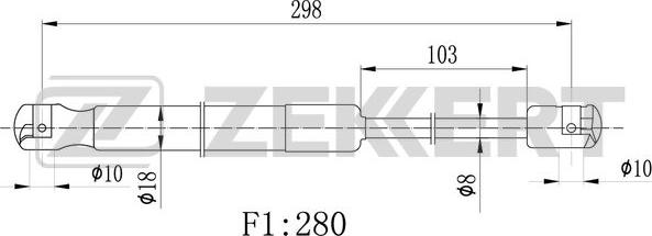Zekkert GF-2470 - Газова пружина, кришка багажник autozip.com.ua