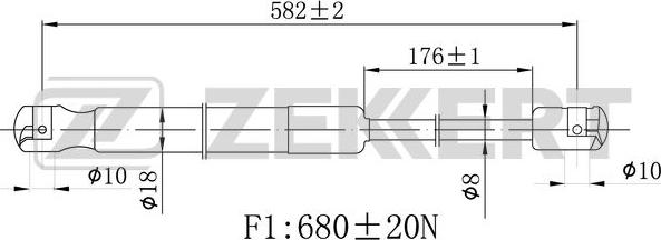 Zekkert GF-2477 - Газова пружина, кришка багажник autozip.com.ua