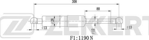 Zekkert GF-2545 - Газова пружина, кришка багажник autozip.com.ua