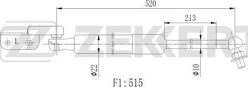 Zekkert GF-2506 - Газова пружина, кришка багажник autozip.com.ua