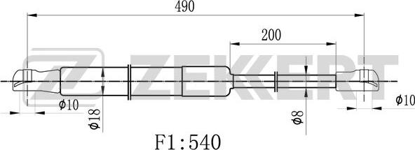 Zekkert GF-2500 - Газова пружина, кришка багажник autozip.com.ua