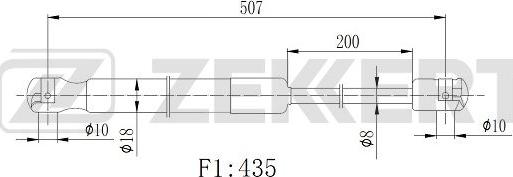 Zekkert GF-2508 - Газова пружина, кришка багажник autozip.com.ua