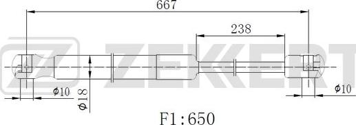 Zekkert GF-2516 - Газова пружина, кришка багажник autozip.com.ua