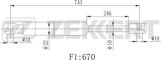 Zekkert GF-2510 - Газова пружина, кришка багажник autozip.com.ua