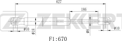 Zekkert GF-2512 - Газова пружина, кришка багажник autozip.com.ua