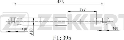 Zekkert GF-2520 - Газова пружина, кришка багажник autozip.com.ua