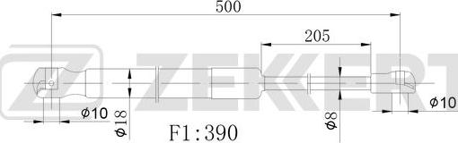 Zekkert GF-2527 - Газова пружина, кришка багажник autozip.com.ua