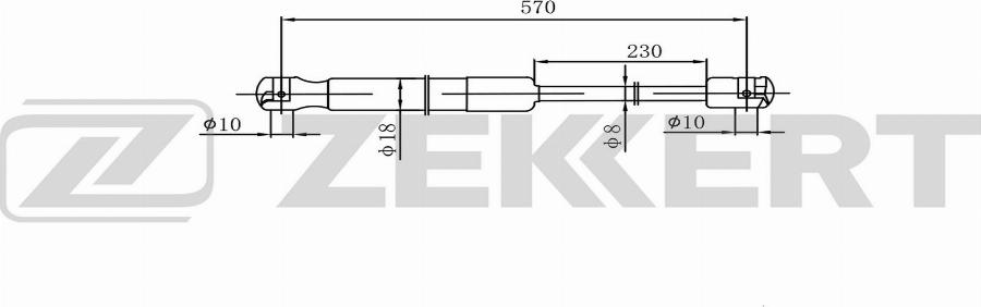 Zekkert GF-2603 - Газова пружина, кришка багажник autozip.com.ua
