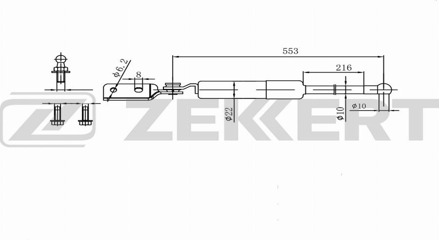 Zekkert GF-2607 - Газова пружина, кришка багажник autozip.com.ua