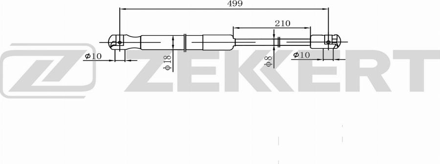 Zekkert GF-2610 - Газова пружина, кришка багажник autozip.com.ua
