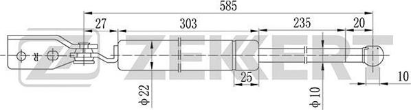 Zekkert GF-2094 - Газова пружина, кришка багажник autozip.com.ua