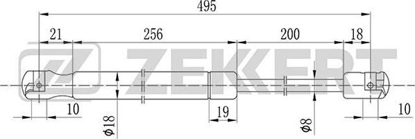 Zekkert GF-2095 - Газова пружина, кришка багажник autozip.com.ua