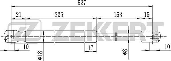 Zekkert GF-2090 - Газова пружина, кришка багажник autozip.com.ua