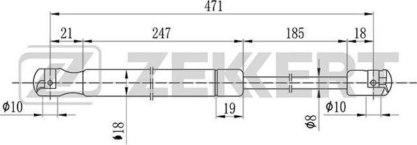 Zekkert GF-2093 - Газова пружина, кришка багажник autozip.com.ua