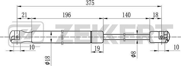 Zekkert GF-2092 - Газова пружина, кришка багажник autozip.com.ua