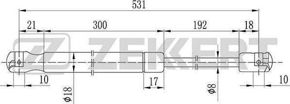 Zekkert GF-2097 - Газова пружина, кришка багажник autozip.com.ua