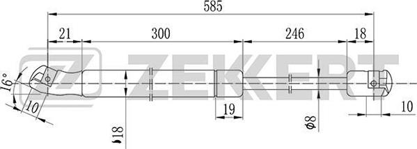 Zekkert GF-2045 - Газова пружина, капот autozip.com.ua