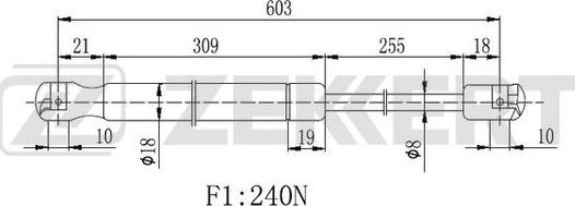 Zekkert GF-2046 - Газова пружина, кришка багажник autozip.com.ua