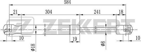 Zekkert GF-2081 - Газова пружина, капот autozip.com.ua