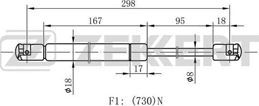 Zekkert GF-2037 - Газова пружина, кришка багажник autozip.com.ua