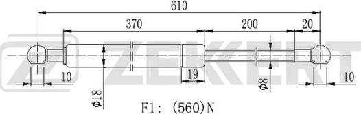 Zekkert GF-2197 - Газова пружина, кришка багажник autozip.com.ua