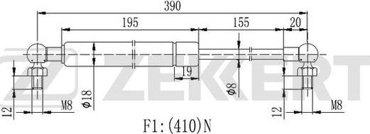 Zekkert GF-2142 - Газова пружина, капот autozip.com.ua