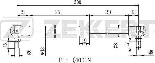 Zekkert GF-2153 - Газова пружина, кришка багажник autozip.com.ua