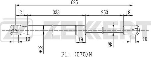 Zekkert GF-2162 - Газова пружина, кришка багажник autozip.com.ua