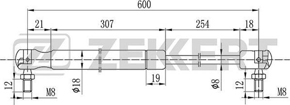 Zekkert GF-2101 - Газова пружина, кришка багажник autozip.com.ua