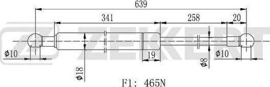 Zekkert GF2113 - Газова пружина, кришка багажник autozip.com.ua