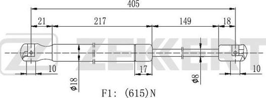 Zekkert GF-2112 - Газова пружина, кришка багажник autozip.com.ua