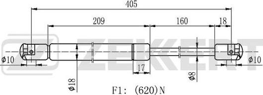 Zekkert GF-2139 - Газова пружина, кришка багажник autozip.com.ua