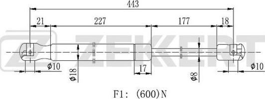 Zekkert GF-2134 - Газова пружина, кришка багажник autozip.com.ua